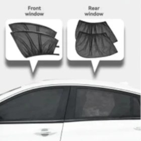 Resim Araba Ön-Arka Yan Cam Güneşlik Uv Önleyici Araç Bebek Emzirme Perdesi Araç Sineklik Perde 4 Parça 