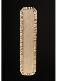 Resim Fırfırlı Masa Runner 145x40 Cm Şık Dekoratif Masa Örtüsü Krem 