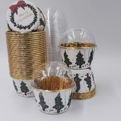Resim 50'li Paket Şenlikli Noel Kağıt Cupcake Kapları Kapaklı - Tek Kullanımlık Muffin Kağıtları, Isıya Dayanıklı, Parlak Kaplama, Noel Günü Kutlamaları İçin Tatil Temalı 