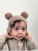 Resim DERY BABY Unısex Ponponlu Bebek Örgü Bone Bere-sütlü Kahve 