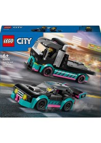 Resim LEGO® City Yarış Arabası ve Araba Taşıyıcı Kamyon 60406 6+ Yaratıcı Oyuncak Yapım Seti - 328 Parça 
