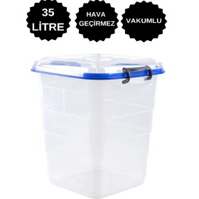 Resim Et Saklama Kabı Kutusu 35 Lt Büyük Boy Vakumlu Sızdırmaz Hava Almaz Et Taşıma Kutusu Kovası kurban için et taşıma kutusu 