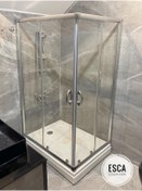 Resim Esca 70x80 Dikdörtgen Panelli Tekne Yerli Üretim Duşakabin - 5 Mm Temperli Şeffaf Cam-duşakabin 