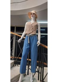 Resim Eren Style İtalyan Kemerli Keten Pantolon-9260 İndigo Mavi İndigo 