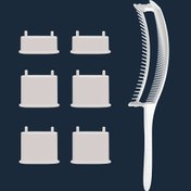 Resim 1 set Anti-Statik Şekillendirme Tarak - profesyonel berber tarak, fırça, Profesyonel Saç Solma Tarak Seti, Erkekler ve Kadınlar için Çift Katmanlı Hızlı Saç Kesim Aracı, Kavisli Tasarımlı DIY Kuaför Pozisyonlandırma Tarak, Plastik Malzeme, Saç Kesimi, Ev Kullanımı 