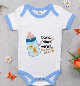 Resim BK Kids Kişiye Özel Mavi Bebek Body Zıbın - Model 21 