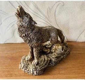 Resim Bozkurt Kurt Uluyan Dekoratif Heykel, Ev Ofis Hediyelik Eşya, 16 cm Yükseklik 