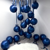 Resim 6 adet 22 inç 3 adet 32 inç Derin Mavi Folyo Balonlar - Büyük Boy Polyester Film Yuvarlak Mavi Üzüm Balonları Mavi Üzüm Parti Süsleri, Eid Al-Fitr Süsleri, Ev Paskalya Balonları, Düğün Süsleri, Parti Süsleri için Kullanılır 