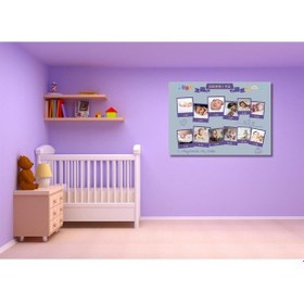 Resim Bebek Odası Bebek Aylık Kolaj Temalı Anı Tablosu Çerçevesiz - 50x70 
