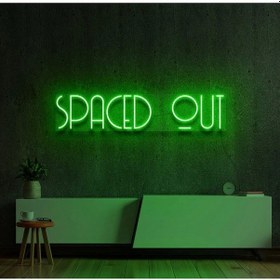 Resim Spaced Out Yazılı Neon Tabela Yeşil 