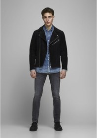 Resim Jack & Jones Slim Fit Düşük Bel Siyah Erkek Kot Pantolon 12159030 Siyah 