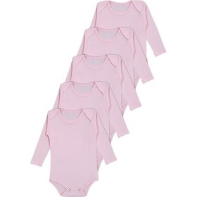 Resim Vitmo 5'li Bebek Uzun Kollu Pamuk Çıtçıtlı Body-pembe Pembe 