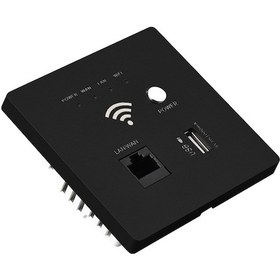 Resim Geeksen Duvar Montajlı 300m Wifi Ap Router, Usb Şarj Portlu, Siyah, Kablosuz Erişim Noktası, Güçlü Performans 
