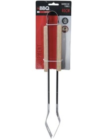 Resim Bbq Izgara Maşası Ahşap Saplı Çelik 40,5 Cm 