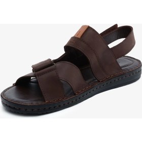 Resim Greyder Erkek Kahverengi Hakiki Deri Sandalet 6Y1FS67856 