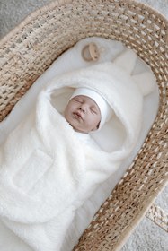 Resim Tuğba Kuğu Peluş Kundak Ve Çift Yüz Battaniye - Yeşil Ince Yapraklar 