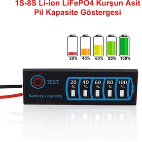 Resim 5-30V Pil Kapasite Göstergesi 2S / 8S Li-ion LiFePO4 Kurşun Asit 