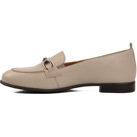 Resim Bej Hakiki Deri Kadın Casual Ayakkabı 44251 Z Bej 