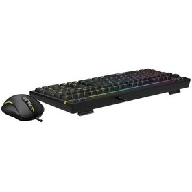 Resim Rampage Km-r57 Seraphic Siyah Rgb Aydınlatmalı Q Oyuncu Multmedia Klavye Ve 12800 Dpı Mouse Gaming Set Optik 