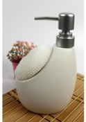 Resim Stonware Sıvı Sabunluk Beyaz Süngerlik Bölmeli 500ml 