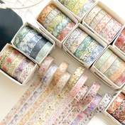 Resim 5 Rulo Washi Bant Çiçek Serisi Yırtılabilir İz Bırakmayan Dekoratif Sticker Bant Günlükler, Fotoğraf Albümleri, Programlar ve Parti Süslemeleri için Uygun 