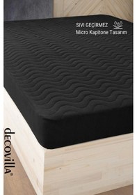 Resim Micro Kapitone Fitted Full Kenar Su Sıvı Geçirmez Yatak Koruyucu Alez Gri 