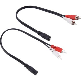 Resim Nanlly 2x 3,5mm Ila 2 Y Kablo Aux Kulaklık Dönüştürücü Adaptörü (Yurt Dışından) 