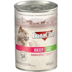 Resim BonaCibo Jöleli Dana Etli Konserve Yetişkin Kedi Maması 6 x 400 G 