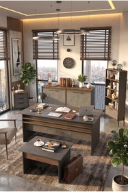 Resim Yurudesign Vista Abcde Ofis Büro Masa Takımı Kahve-beton-antrasit Vs9-cga 