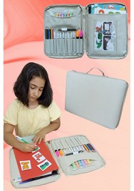 Resim Next Craft Evrak Kalemlik Çantası Çocuklar İçin Aktivite Etkinlik Çantası Boyama Ve Defter Çantası Bej 