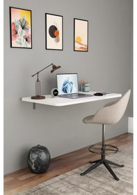 Resim Katlanabilir Duvara Monte Masa - 50x90 Cm Ofis, Ev Çalışma Masası Beyaz 