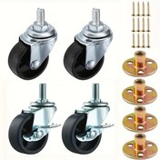 Resim Dashanshop 4 Adet Tekerlek + 4 Adet T-somun: 1.5'' Frenli Döner Tekerlekler 360 Derece Dönüşlü 