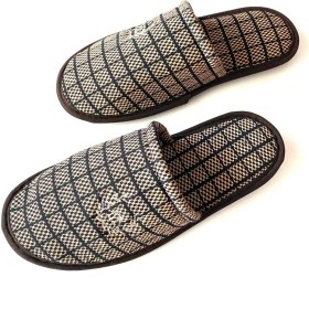 Resim Majhi Erkek Önü Kapalı Terlik Peluş Yıkanabilir Ev Terliği Misafir Çeyiz Damat Terliği Erkek Terlik 