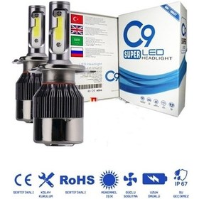 Resim Leonpart C9 H7 Led Xenon Far 9400 Lümen Ampulü Beyaz Yeni Nesil Şimşek Etkili 