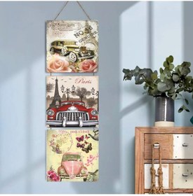 Resim Ahşap Katlanabilir 3lü Tablo - Tbl0112 