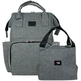 Resim Stylo Star Anne Bebek Bakım Sırt Çantası + Termos Çanta Gri 