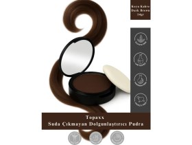 Resim Topaxx Koyu Kahve Suda Çıkmayan Saç Sakal Dolgunlaştırıcı Topik Pudra 14 gr 