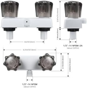 Resim RV Duş Bataryası, Camper Duş Bataryası Değiştirme, 2 düğmeli 10 cm Dış Mekan Duş Bataryası Mobil Dış Mekan Van Seyahat Römorku Karavan Banyo ve Tekne için kullanın, Beyaz 