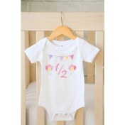 Resim Tuğba Baby Half Birthday 1/2 Baskılı Bebek Body & Zıbın 