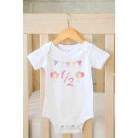 Resim Tuğba Baby Half Birthday 1/2 Baskılı Bebek Body & Zıbın 