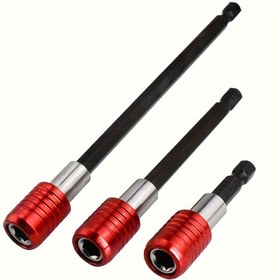 Resim 3 parça set/1 parça set altıgen saplı hızlı çıkarma çubuk matkap ucu kendinden kilitlemeli uzatma çubuğu seti rüzgar matkabı uzatma çubuğu 