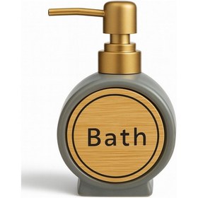 Resim 300 Ml Yuvarlak Porselen Tezgah Üstü Banyo Mutfak Sıvı Sabunluk Ve Bulaşık Lavabo Deterjanlık Gri 