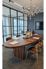 Resim MFG AHŞAP Oval Doğal Ahşap Yemek Ve Toplantı Masası 170x80 