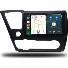 Resim MarTechno Android Multimedya 6GB RAM 128GB Hafıza Honda Civic Amerikan 2014-2015 ile uyumlu 