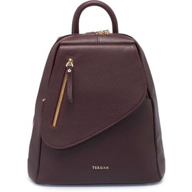 Resim Bordo Deri Kadın Sırt Çantası - S1SR00080354-M5D 