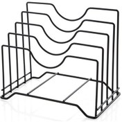 Resim Sökülebilir Kapak Desteği 4 Metal Yuva, Mutfak Eşyaları, Tahta, Tabak Ve Çanak İçin Siyah 