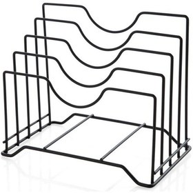 Resim Sökülebilir Kapak Desteği 4 Metal Yuva, Mutfak Eşyaları, Tahta, Tabak Ve Çanak İçin Siyah 