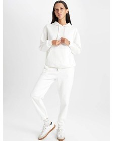 Resim Defacto Beli Paçası Lastikli Bağcıklı Cepli Kalın Jogger Eşofman Altı V2700AZ24WNER105 Ekru 