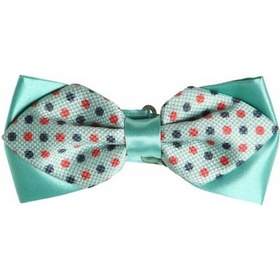 Resim Su Yeşili Saten Garnitürlü Desenli Papyon - GP-603 Yeşil 