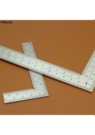 Resim Geeksen Paslanmaz Çelik L Cetveli - 50x100mm - Dayanıklı & Hassas Ölçüm 112 Karakter 